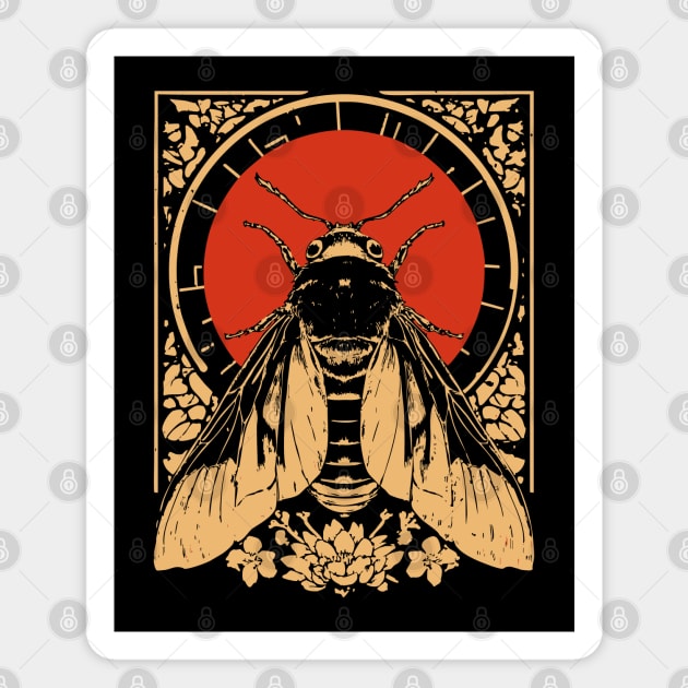 Gothic Sphinx Moth Japanese Insect Art Hawk Moth Design Magnet by TuncGK